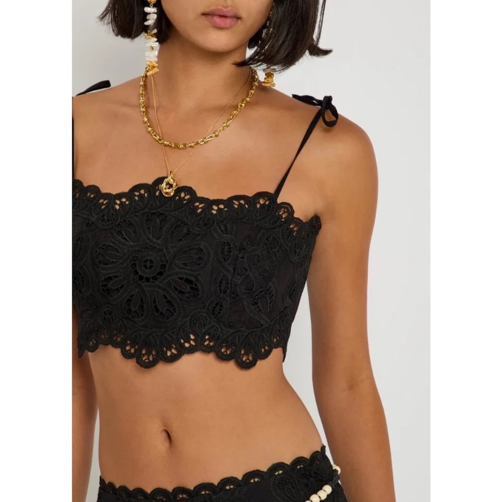 Zimmermann Rhiannon embellished cropped cotton-lace top size 4 - Picture 5 of 15
